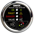 Xintex Propane Fume Detector w-Plastic Sensor Solenoid Valve - Chrome Bezel Display [P-1CS-R]-Fume Detectors-JadeMoghul Inc.