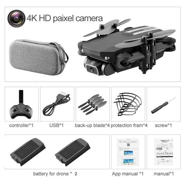 XKJ 2020 New Mini Drone 4K 1080P HD Camera WiFi Fpv Air Pressure Altitude Hold Black And Gray Foldable Quadcopter RC Dron Toy AExp