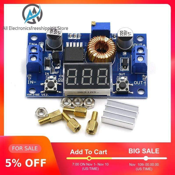XL4015 High power 5A 75W DC-DC Adjustable Step-down Charger Module Step Down Buck Converter LED Driver with Red Voltmeter JadeMoghul Inc. 