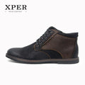 XPER Brand Autumn Winter Men Shoes Boots Casual Fashion High-Cut Lace-up Warm Hombre #YM86901BU