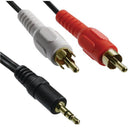 Y-Adapter with 3.5mm Stereo Plug to 2 RCA Plugs, 3ft-Cables, Connectors & Accessories-JadeMoghul Inc.