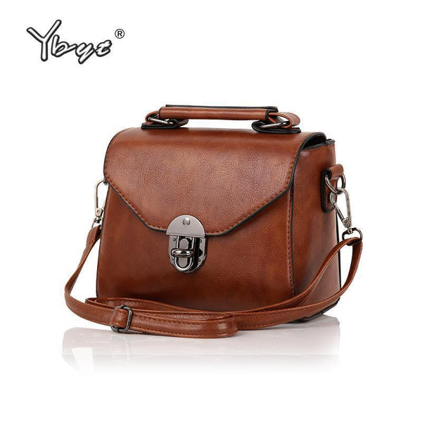 YBYT brand 2017 new vintage casual women PU leather small package female simple handbags ladies shoulder messenger crossbody bag-Black-22cmx10cmx17cm-JadeMoghul Inc.