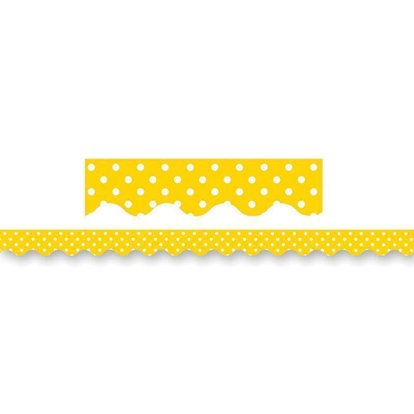 YELLOW MINI POLKA DOTS BORDER TRIM-Learning Materials-JadeMoghul Inc.