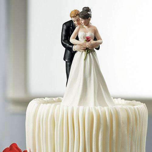 "Yes to the Rose" Bride and Groom Couple Figurine (Pack of 1)-Wedding Cake Toppers-JadeMoghul Inc.