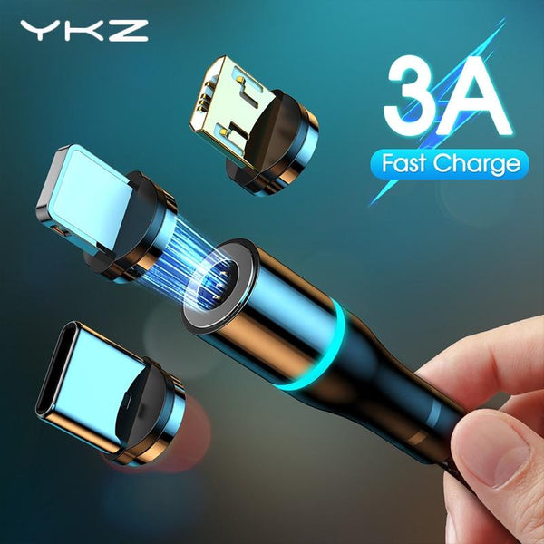 YKZ Magnetic Cable Type C Micro USB Cable 3A Quick Charger Wire Cord Fast Charge For iPhone 12 Samsung USB-C Mobile Phone 11 Pro AExp