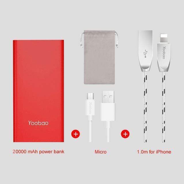 Yoobao A2 Power Bank 20000 mAh For Xiaomi Mi 2 USB Fast Charge Portable Poverbank For Samsung Galaxy S8 S7 S6 J3 Phone Powerbank