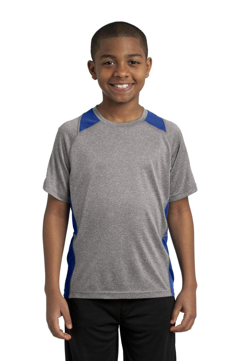 Youth Sport-Tek Youth Heather Colorblock ContenderTee. YST361 Sport-Tek