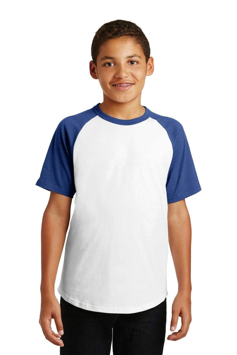 Youth Sport-Tek Youth Short Sleeve Colorblock Raglan Jersey. YT201 Sport-Tek