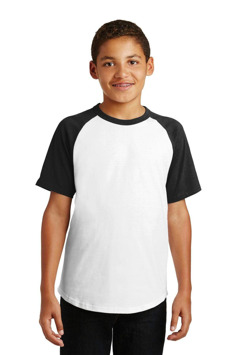 Youth Sport-Tek Youth Short Sleeve Colorblock Raglan Jersey. YT201 Sport-Tek