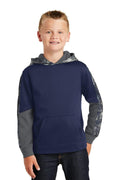 Youth Sport-Tek Youth Sport-Wick Mineral Freeze Fleece  Colorblock Hooded Pullover. YST231 Sport-Tek