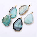 Yumten Natural Gemstone Pendant Necklace Stone Power Crystal Statement Pendentif Jewelry Ribbon Women Long Necklace Colgantes