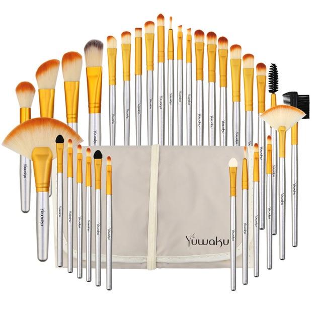 Yuwaku Professional 32Pcs/Set Makeup Brush Foundation Eye Shadows Lipsticks Powder Make Up Brushes Tool Bag Pincel Maquiagem Kit JadeMoghul Inc. 