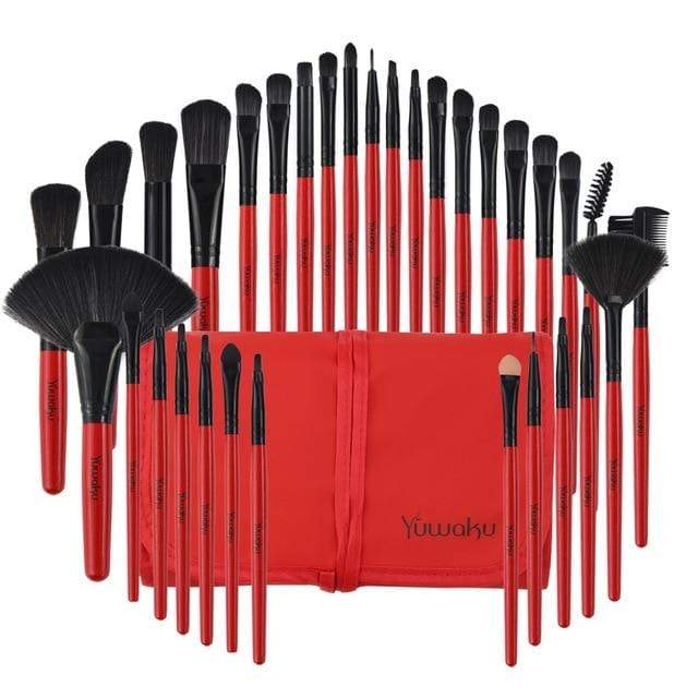 Yuwaku Professional 32Pcs/Set Makeup Brush Foundation Eye Shadows Lipsticks Powder Make Up Brushes Tool Bag Pincel Maquiagem Kit JadeMoghul Inc. 