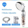 ZhangJi Bathroom 3-Function SPA shower head with switch on/off button high Pressure Anion Filter Bath Head Water Saving Shower JadeMoghul Inc. 
