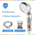 ZhangJi Bathroom 3-Function SPA shower head with switch on/off button high Pressure Anion Filter Bath Head Water Saving Shower JadeMoghul Inc. 