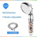ZhangJi Bathroom 3-Function SPA shower head with switch on/off button high Pressure Anion Filter Bath Head Water Saving Shower JadeMoghul Inc. 