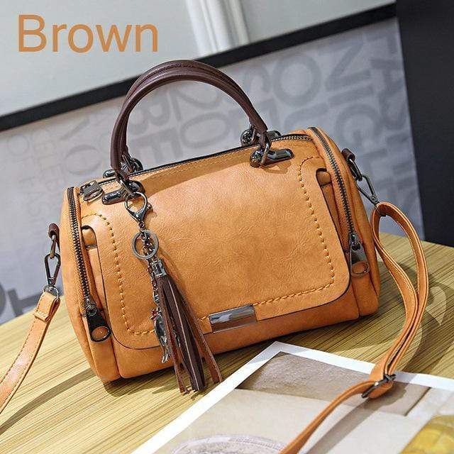 ZMQN Woman Bags 2018 Crossbody Bags For Women Retro Vintage Ladies Leather Handbags Women Tassel Shoulder Bag Female Zipper C648