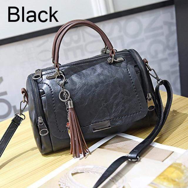 ZMQN Woman Bags 2018 Crossbody Bags For Women Retro Vintage Ladies Leather Handbags Women Tassel Shoulder Bag Female Zipper C648